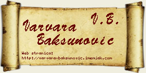 Varvara Bakšunović vizit kartica